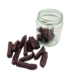 Jengibre confitado con chocolate